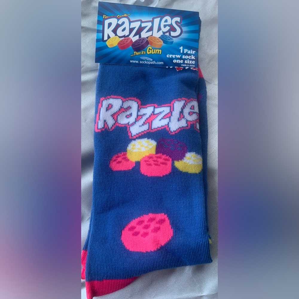 Razzles Blue Crew Socks